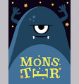 with angry monster vector image vector image