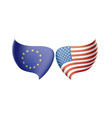 european union and american flags vector image vector image