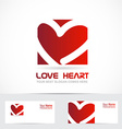 love heart logo red vector image