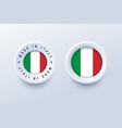 made in italy round label badge button sticker vector image