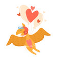 pterodactyl cute cartoon-style dinosaur flying vector image