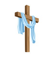 christian of wooden cross and shroud vector image vector image