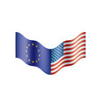 european union and american flags vector image vector image