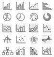 graphs schemes schedules line art isolated icons vector image