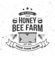 honey farm badge concept for shirt print vector image