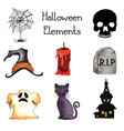 halloween elements collection vector image