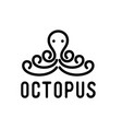 octopus simple logo design vector image vector image