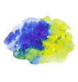 blue and yellow watercolor splash stain vector image