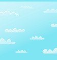 Blue sky background white cartoon clouds good Vector Image