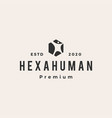 human hexagon box hipster vintage logo icon vector image vector image