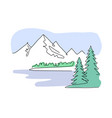landscape with mountains line art vector image vector image