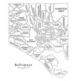 modern city map - baltimore maryland vector image