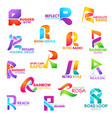 r letter corporate identity business icons vector image vector image