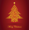 gold christmas tree with red background vector image