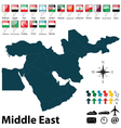 political map of middle east vector image