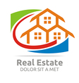 real estate shape home construction company vector image