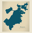 modern map - boston massachusetts city of the usa vector image