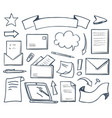 office correspondence and laptop icons set vector image