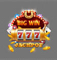 big win lottery casino isolated on transparent vector image