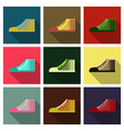 sneakers in flat style top view vector image vector image