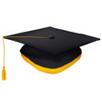 black graduation cap with gold tassel isolated vector image