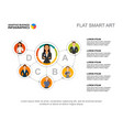 five connected circles process chart template vector image