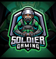 Soldier mascot esport gaming logo Royalty Free Vector Image