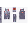 basketball uniform mockup template and logo vector image