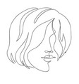 beautyfull girl face continuous line vector image vector image