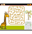 cartoon maze or labyrinth game vector image vector image