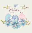 easter eggs greeting card in pastel colors vector image