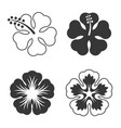 hibiscus flowers set vector image vector image