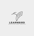 line paper or book bird logo template vector image