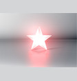 glowing red 3d star rating vector image