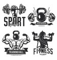 set gym emblems vector image