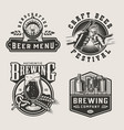 vintage brewery monochrome labels vector image