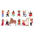 musicians characters flat pop star young people vector image