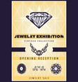 vintage beautiful jewelry exhibition poster vector image