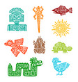 mayan aztec totem animals with inca pattern vector image