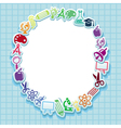 back to school - card with icons vector image vector image
