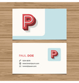 business card letter p vector image vector image