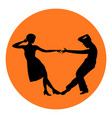 couple man and woman dancing vintage dance black vector image