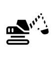 excavator construction vehicle glyph icon vector image