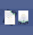 wedding invitation card floral design with hand vector image