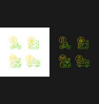 recycling business gradient icons set for dark vector image