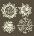with hand drawn sun symbol vector image vector image