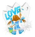 girl with paint brush vector image