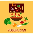 healthy vegetarian cuisine flat concept vector image