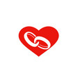 love heart ring couple logo vector image
