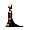 Silhouette of a dress with flowers and lace Vector Image